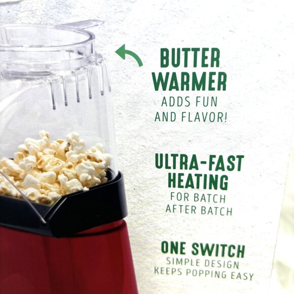 GreenLife Electric Hot Air Corn Popper w/ Measuring Cup & Butter Melting Tray - Picture 11 of 13